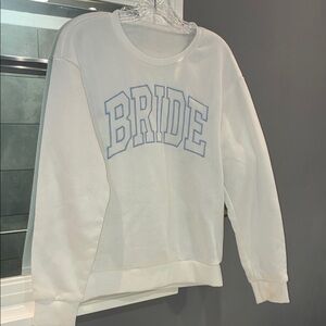 White 'BRIDE' Crewneck Sweatshirt - Bridal Pullover